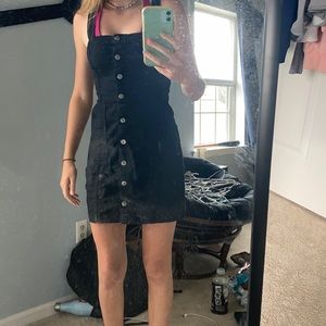 Black button up dress